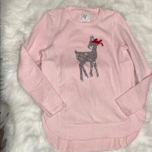 Pink Deer Graphic Kids Sweater